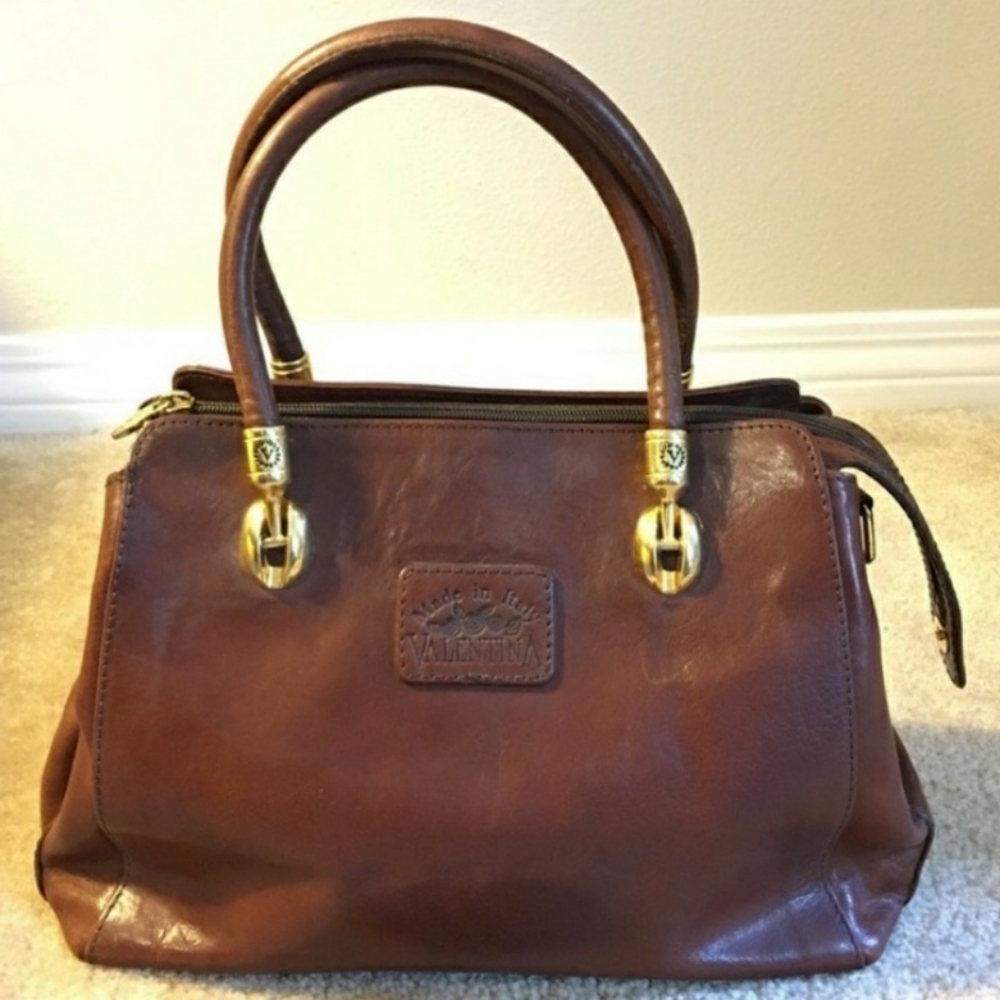 👜 VALENTINA Italian leather doctor's style hand bag, made in Italy